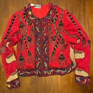 Vintage silk beaded jacket